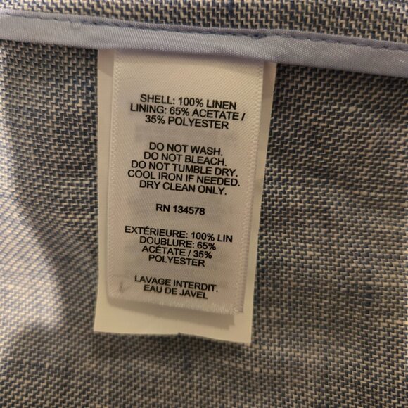 NWT Vineyard Vines Linen Blazer Jacket Jake Blue 42R - Picture 3 of 5